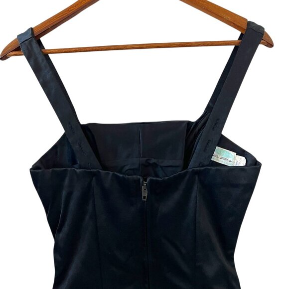 Kerrybrooke Sea Stars Sears Vintage Satin & Fringe Swimsuit In Black Size 14 - Picture 11 of 14